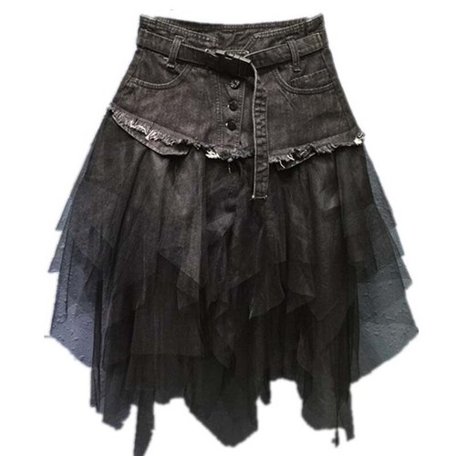 2026 lady denim mesh splice - 2026,