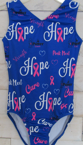 Leotard blue pink ribbon - blue,