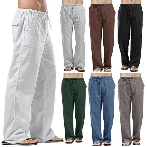 Mens drawstring casual linen - drawstring,