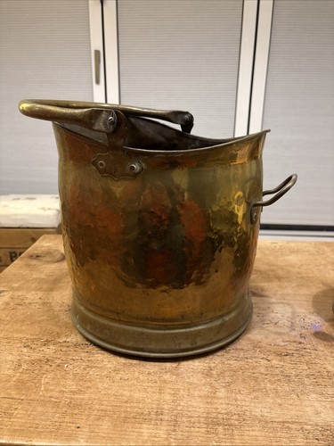 Vintage hammered brass - hammered,