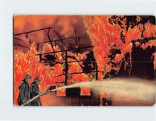 Postcard Firefighters Putting