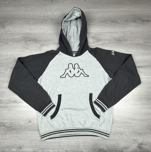 Kappa grey black hoodie - kappa,