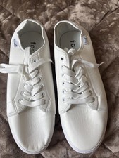White Leather Fcuk 9.5 Uk Size