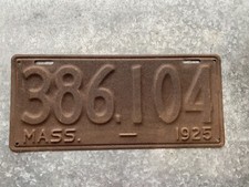 Vtg 1925 Massachusetts License