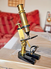 Antique brass microscope