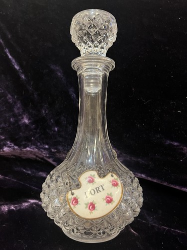 Port decanter clear cut glass - port,