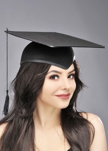 Adult size black mortar board - size,