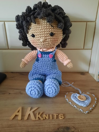 Crochet cotton rag doll curly - cotton,