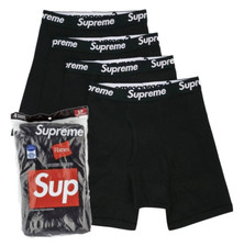 Brand New Supreme x Hanes Boxer Briefs Underwear | Pack of 4 | Black | S & M & L