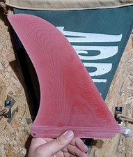 New Red Fiberglass 9" Longboard Single Fin Noserider Surfboard Rudder Template 