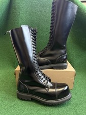 Knightsbridge 20 Eyelet Skinhead Black Boots • Black Laces • Steel Toe• Size 9