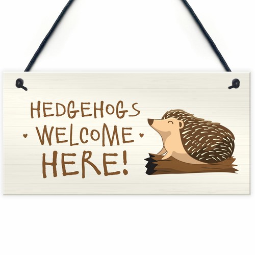 Hedgehog welcome here sign - hedgehog,