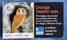 RSPB Pin Badge Orange Tawny