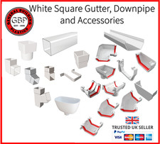 Square white gutter - square, 114mm