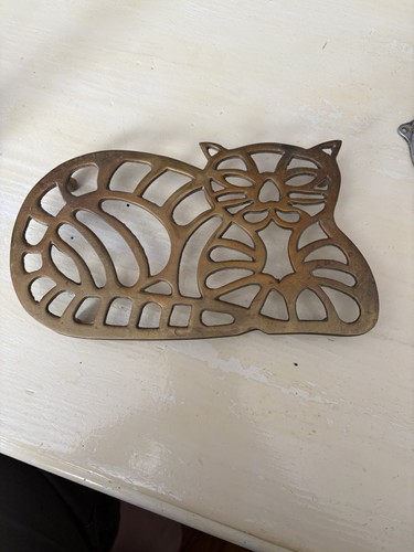 Vintage mcm brass cat - vintage,