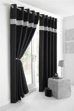 Eyelet Curtains Lined Diamante