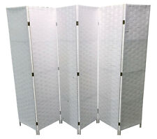 HAND MADE SOLID STYLE WICKER ROOM DIVIDER / PRIVACY SCREEN - WHITE 4/6 PANELS