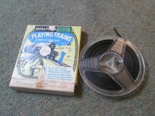 Playing Trains Standard 8 mm B&W Cine Movie Film on 5" Reel - Walton Home Movie