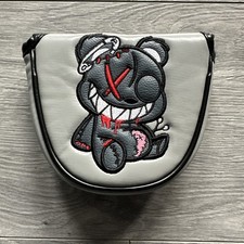 Teddy Bear Golf Mallet Putter Head Cover - Grey - Magnetic Closure - New