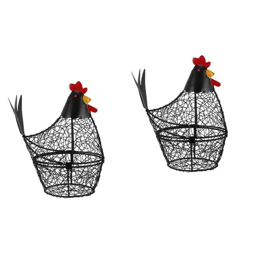 Decorative hen style metal - metal, egg