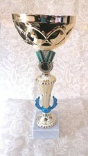 Gold blue trophy - blue,