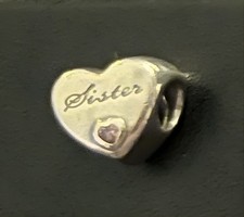 Silver 'Sister' Heart Shaped