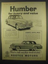 1956 Humber Hawk, Super Snipe Car Ad - Luxury