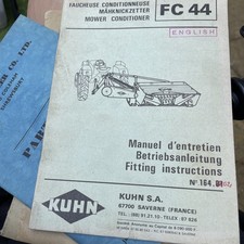 Kuhn mower conditioner fc44 fitting instructions manual 1970 multi language 