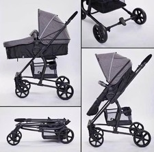 RICCO Baby 2-in-1 Foldable Buggy Stroller Pushchair with Reversible seat