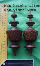 da type x - Pair CARVED stained wood vienna regulator wall clock FINIALS DIY