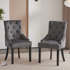 Set of 2 Tufted Dining Chairs