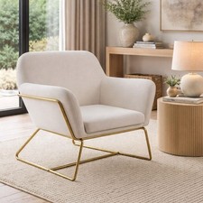 Troy Tub Armchair Cream Fabric