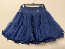VTG~Navy Blue Ruffled