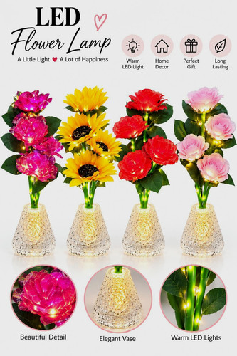 4xled flower vase table - 4xled, lamp
