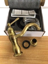 Rozin Antique Brass Bathroom Sink Tap Brass Single Hole Deck Mounted Basin Mixer