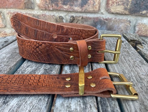Cognac crocodile look buffalo - crocodile,