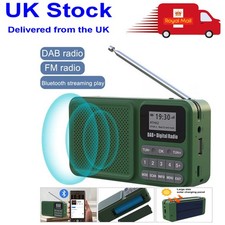 Portable DAB DAB+ Digital Radio FM Rechargeable Bluetooth Music Player LCD UK