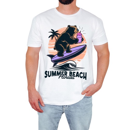 Surfing bear mens shirt - surfing,