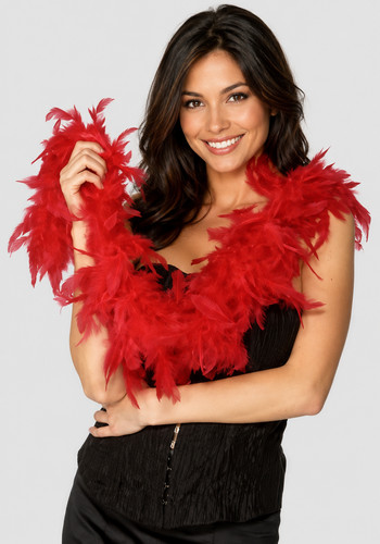 Smiffys boa feather - boa, red