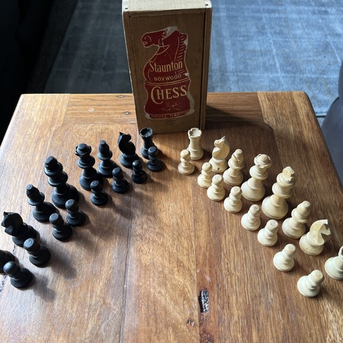 Vintage wooden chess set - chess,