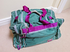 VTG MARKER Ski Gear Duffle Bag 90s Neon Green Purple Nylon Snow Luggage Travel