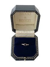 Diamond and Sapphire Ring 9ct Gold Trilogy Sapphire Diamond Ring - Size K