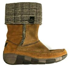 Cushe Quilty Pleasures Boots Womens 6 Tan Suede Leather Fold Over Sherpa Lined