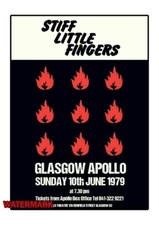 Stiff Little Fingers Gig Poster Print - A3 - Glasgow Apollo - 1979 - Punk Rock.