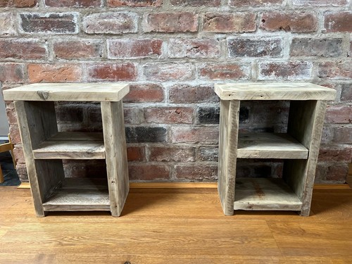 Pair reclaimed bedside - a,