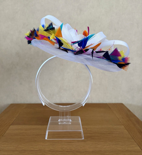White feather fascinator - white,