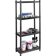 4 Tier Plastic Shelving Unit for Garage Workshop Storage Shelf