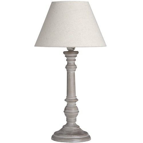Table lamp grey washed wooden - table,