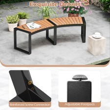 Acacia Wood Fire Pit Bench w/
