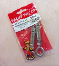 Pack of 2 Value Pack M8 Eye Bolt & Expanding Shields Masonry Fixings